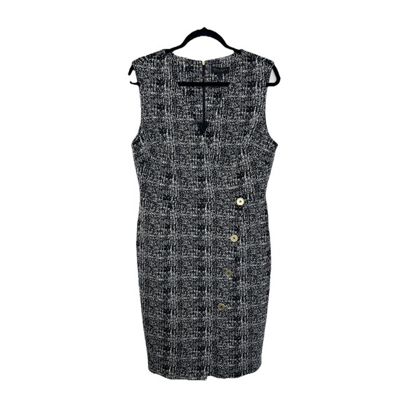 Donna Karan Dress Women 12 Black White Tweed Brunch Church Career NWT - Picture 1 of 11